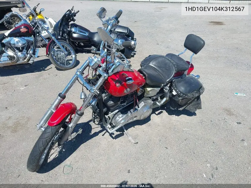 2004 Harley-Davidson Fxdwg VIN: 1HD1GEV104K312567 Lot: 45500402