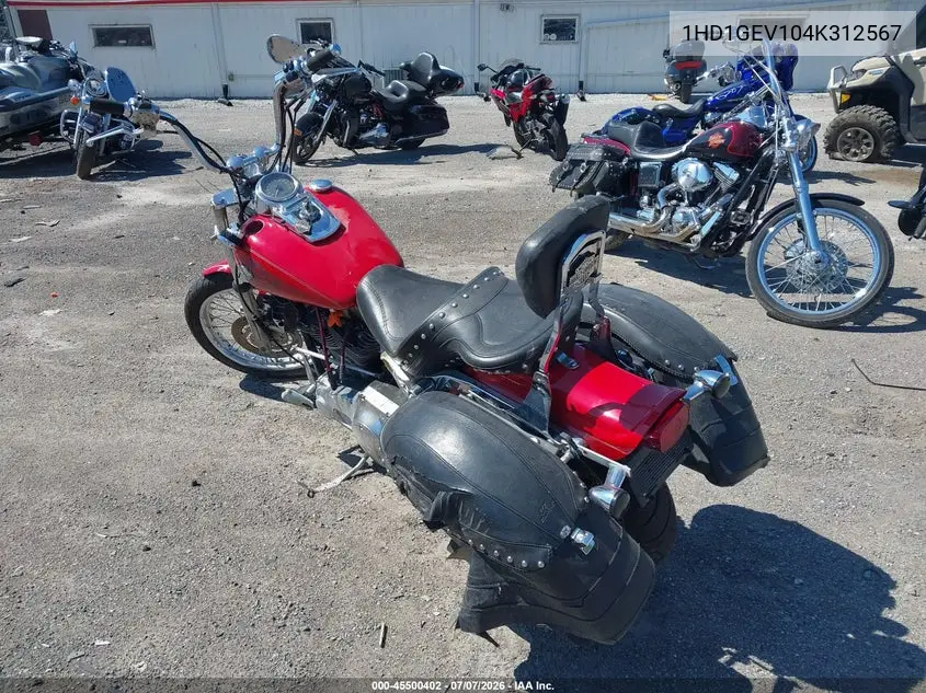 2004 Harley-Davidson Fxdwg VIN: 1HD1GEV104K312567 Lot: 45500402