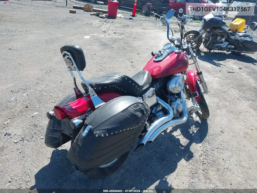 2004 Harley-Davidson Fxdwg VIN: 1HD1GEV104K312567 Lot: 45500402