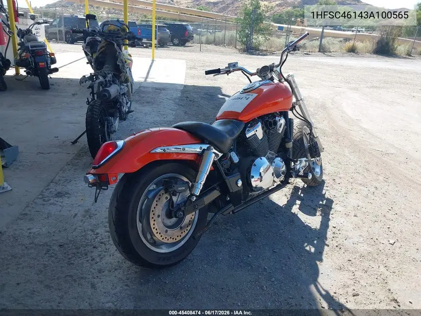 2003 Honda Vtx1800 C VIN: 1HFSC46143A100565 Lot: 45408474