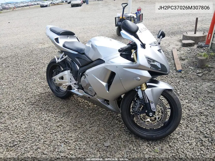 2006 Honda Cbr600 Rr VIN: JH2PC37026M307806 Lot: 45268838