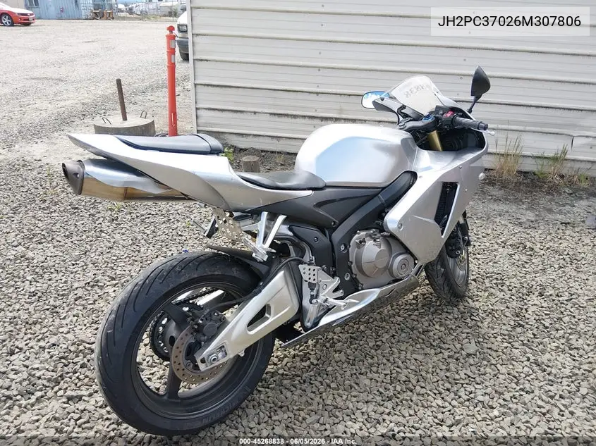 2006 Honda Cbr600 Rr VIN: JH2PC37026M307806 Lot: 45268838