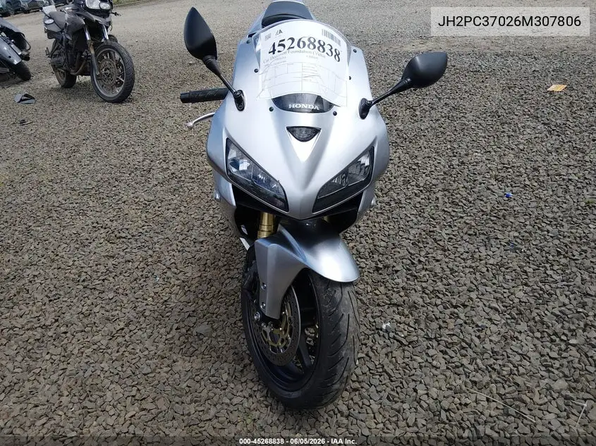 2006 Honda Cbr600 Rr VIN: JH2PC37026M307806 Lot: 45268838