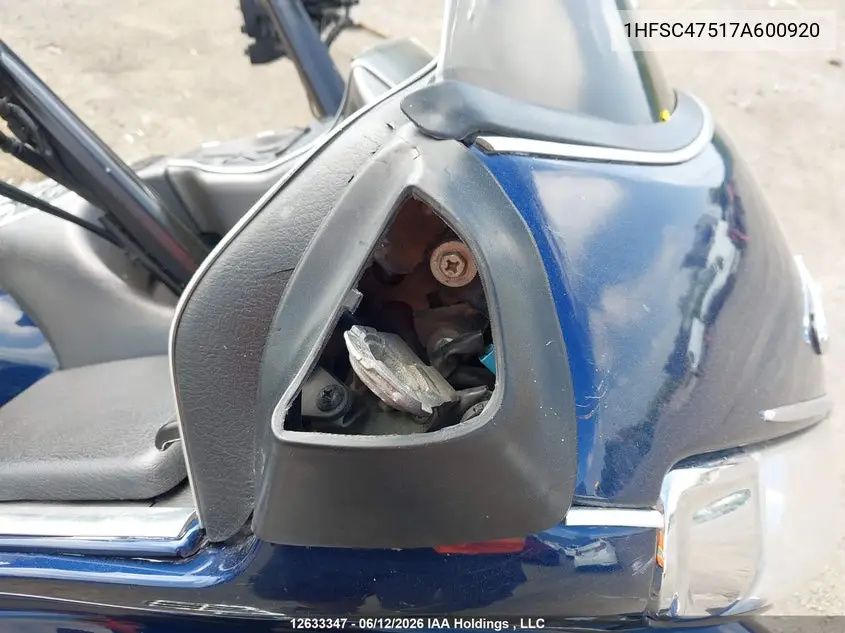 2007 Honda Gl1800 A VIN: 1HFSC47517A600920 Lot: 12633347