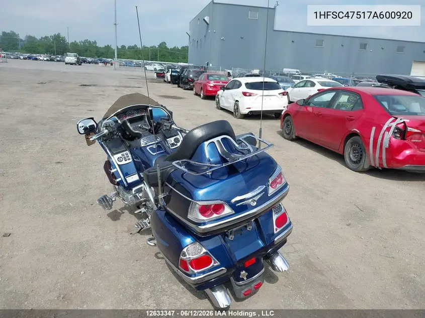 2007 Honda Gl1800 A VIN: 1HFSC47517A600920 Lot: 12633347