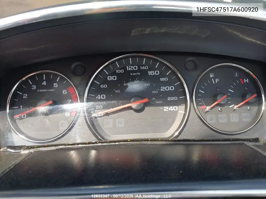 2007 Honda Gl1800 A VIN: 1HFSC47517A600920 Lot: 12633347