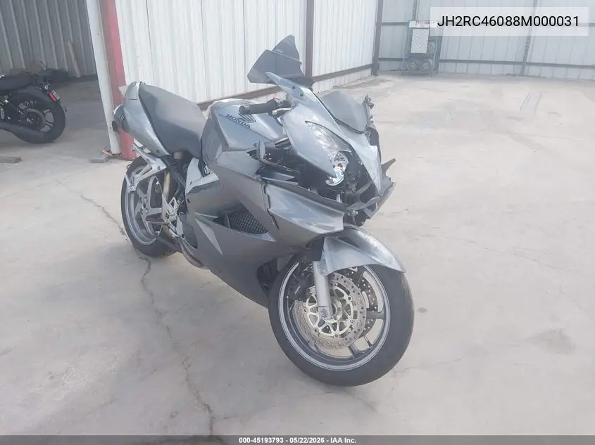 2008 Honda Vfr800 VIN: JH2RC46088M000031 Lot: 45193793
