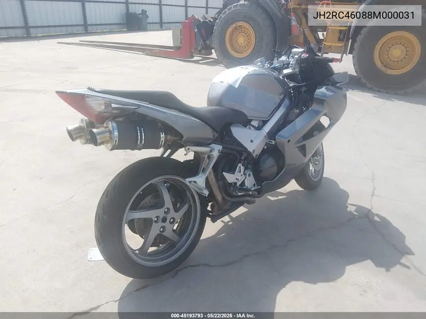 2008 Honda Vfr800 VIN: JH2RC46088M000031 Lot: 45193793