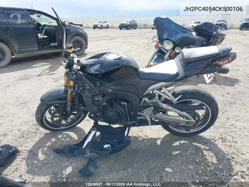 2012 Honda Cbr600 Rr-Abs VIN: JH2PC4054CK500106 Lot: 12636927