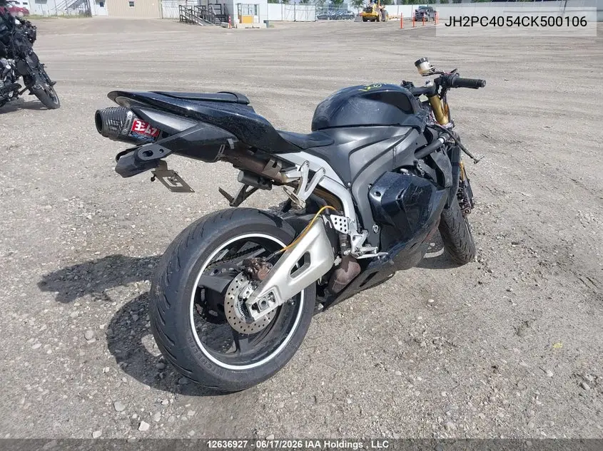 2012 Honda Cbr600 Rr-Abs VIN: JH2PC4054CK500106 Lot: 12636927