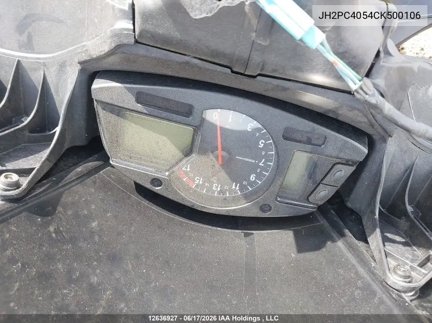 2012 Honda Cbr600 Rr-Abs VIN: JH2PC4054CK500106 Lot: 12636927