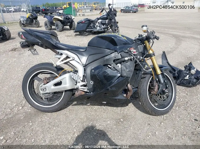 2012 Honda Cbr600 Rr-Abs VIN: JH2PC4054CK500106 Lot: 12636927