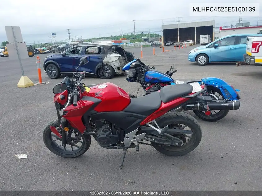 2014 Honda Cb500 F VIN: MLHPC4525E5100139 Lot: 12632362
