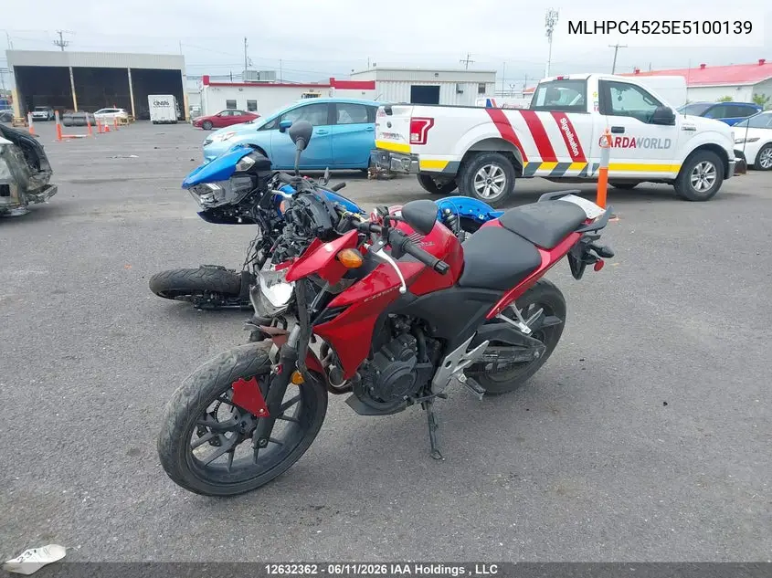 2014 Honda Cb500 F VIN: MLHPC4525E5100139 Lot: 12632362