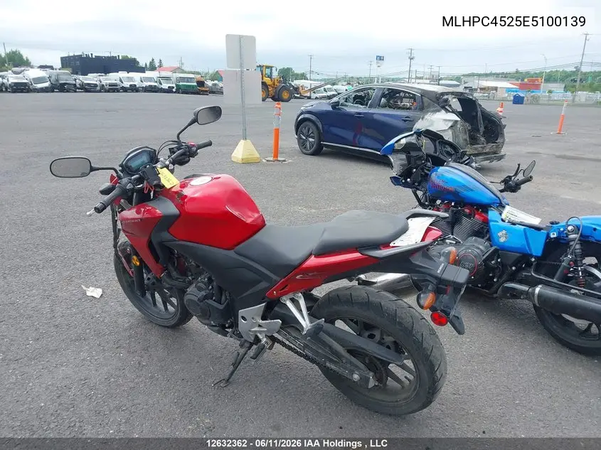2014 Honda Cb500 F VIN: MLHPC4525E5100139 Lot: 12632362