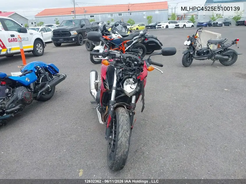 2014 Honda Cb500 F VIN: MLHPC4525E5100139 Lot: 12632362
