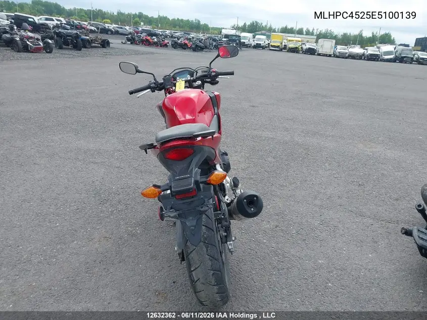 2014 Honda Cb500 F VIN: MLHPC4525E5100139 Lot: 12632362