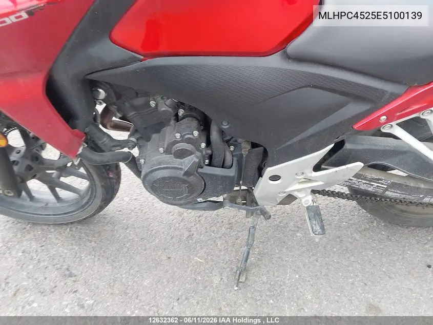 2014 Honda Cb500 F VIN: MLHPC4525E5100139 Lot: 12632362