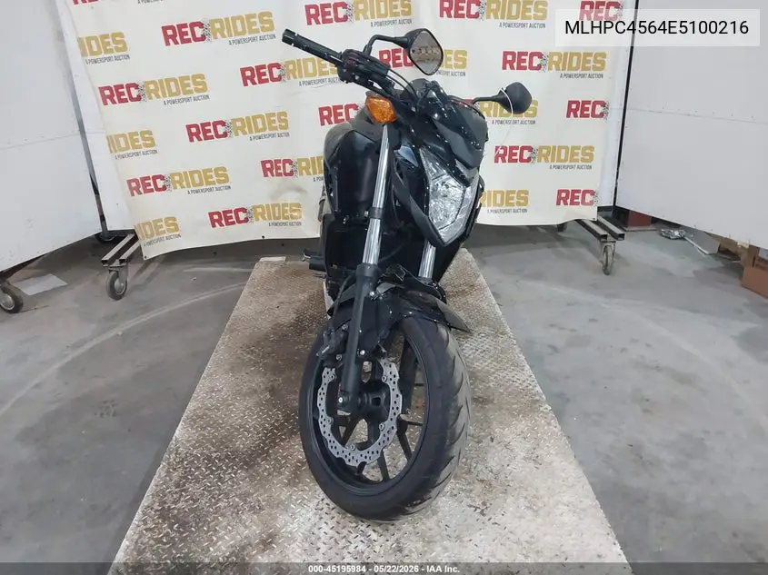 2014 Honda Cb500 F VIN: MLHPC4564E5100216 Lot: 45195984