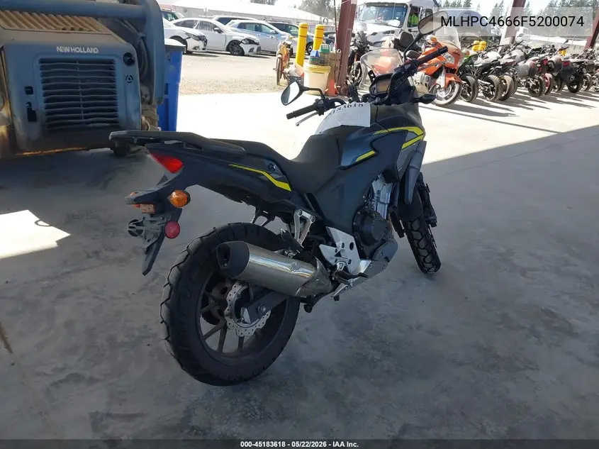 2015 Honda Cb500 X VIN: MLHPC4666F5200074 Lot: 45183618
