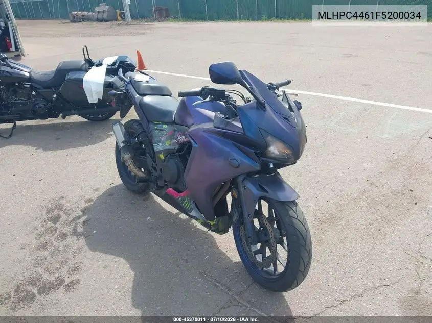 2015 Honda Cbr500 R VIN: MLHPC4461F5200034 Lot: 45370011