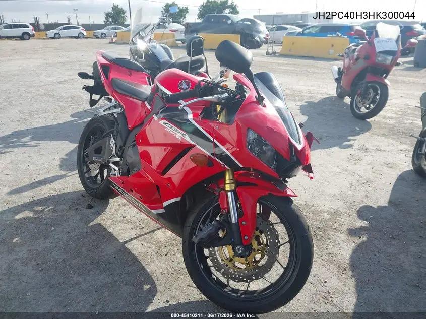 2017 Honda Cbr600 Rr VIN: JH2PC40H3HK300044 Lot: 45410211