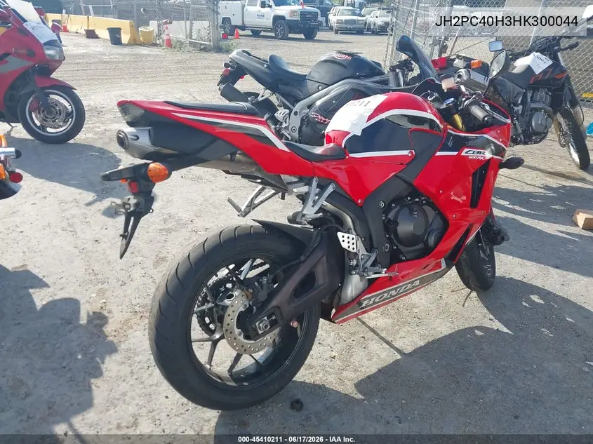 2017 Honda Cbr600 Rr VIN: JH2PC40H3HK300044 Lot: 45410211