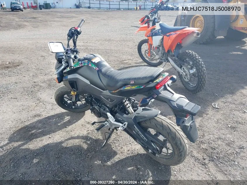 2018 Honda Grom VIN: MLHJC7518J5008970 Lot: 39327260