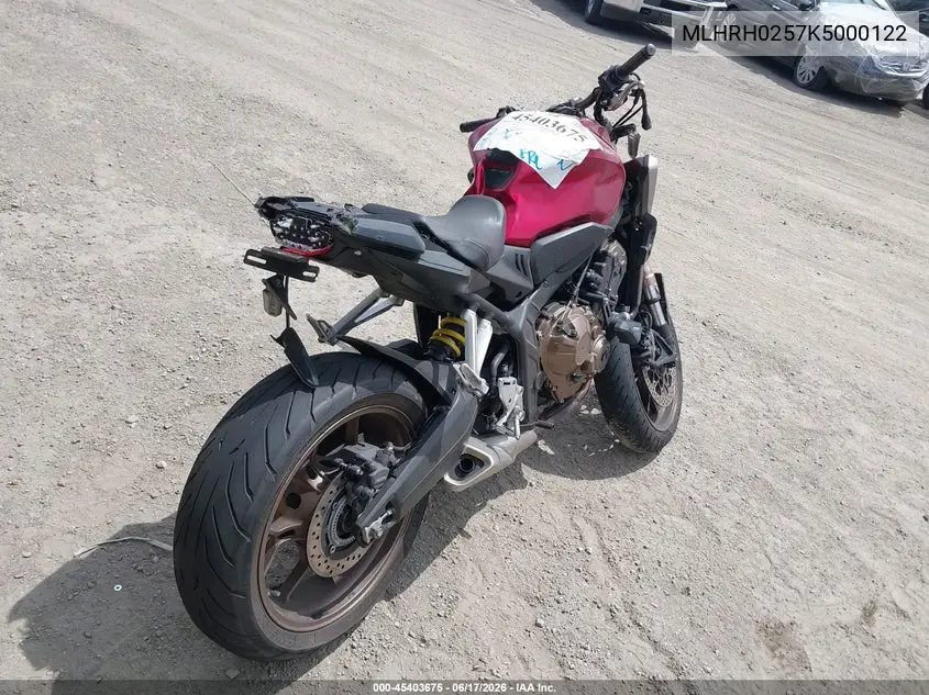 2019 Honda Cb650 Ra VIN: MLHRH0257K5000122 Lot: 45403675