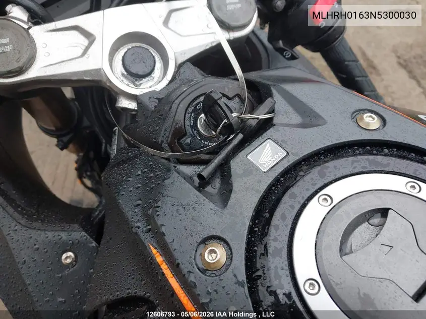2022 Honda Cbr650 Ra VIN: MLHRH0163N5300030 Lot: 12606793