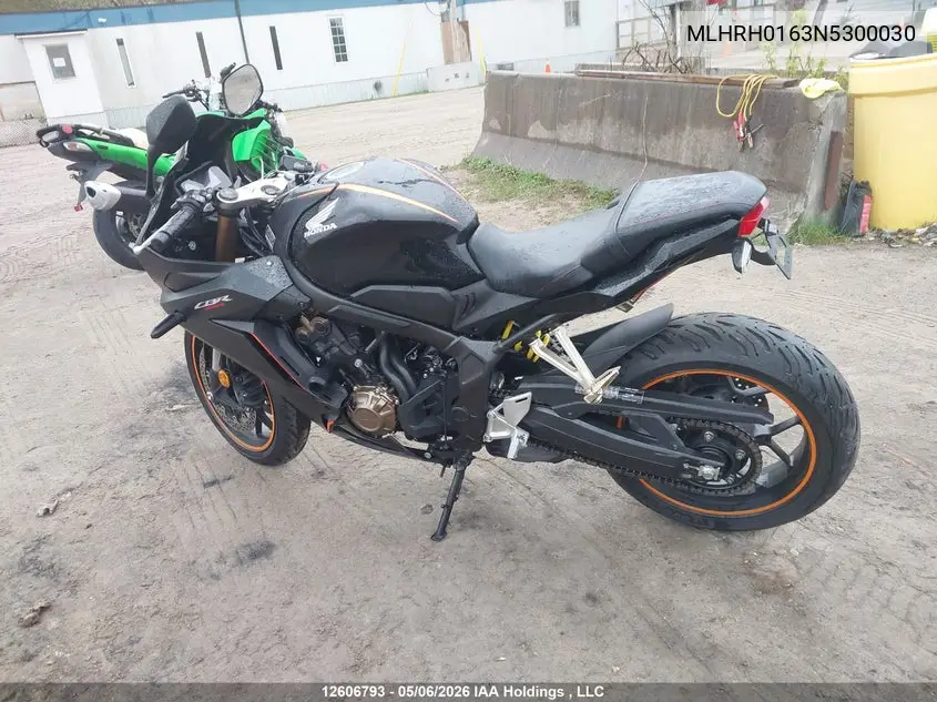 2022 Honda Cbr650 Ra VIN: MLHRH0163N5300030 Lot: 12606793