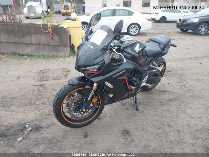 2022 Honda Cbr650 Ra VIN: MLHRH0163N5300030 Lot: 12606793