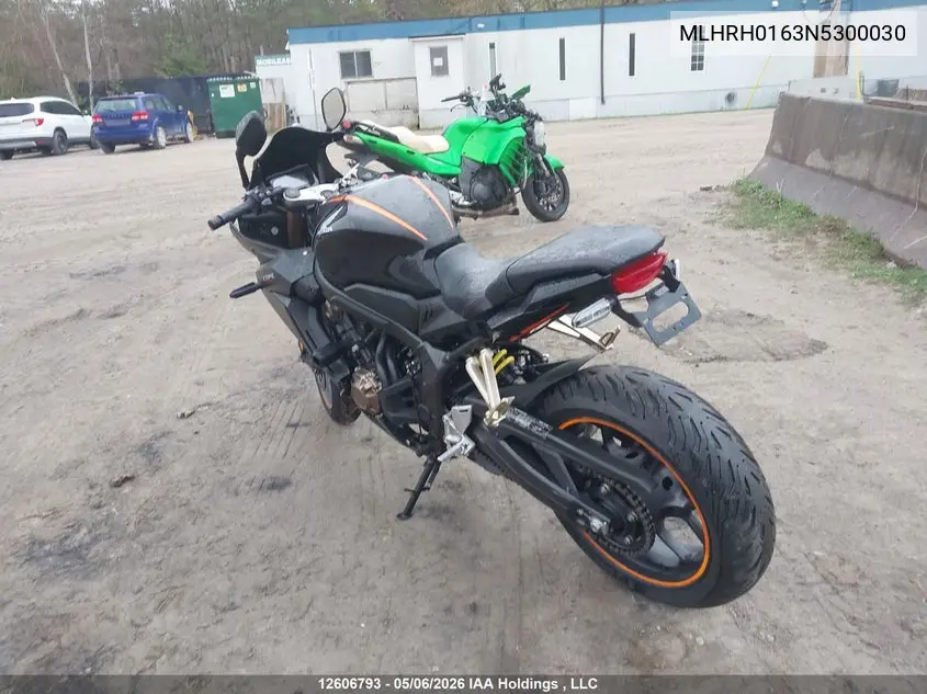 2022 Honda Cbr650 Ra VIN: MLHRH0163N5300030 Lot: 12606793