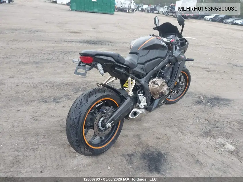 2022 Honda Cbr650 Ra VIN: MLHRH0163N5300030 Lot: 12606793
