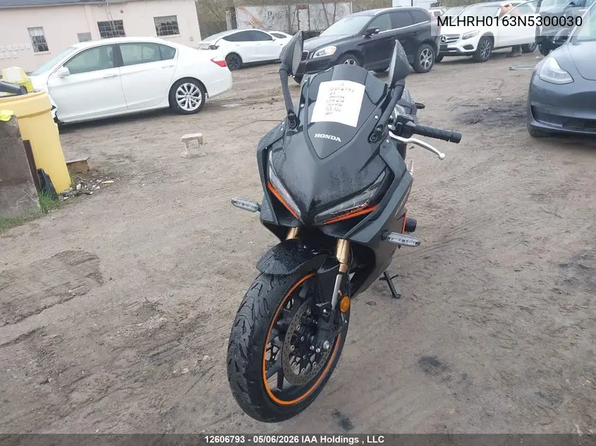 2022 Honda Cbr650 Ra VIN: MLHRH0163N5300030 Lot: 12606793