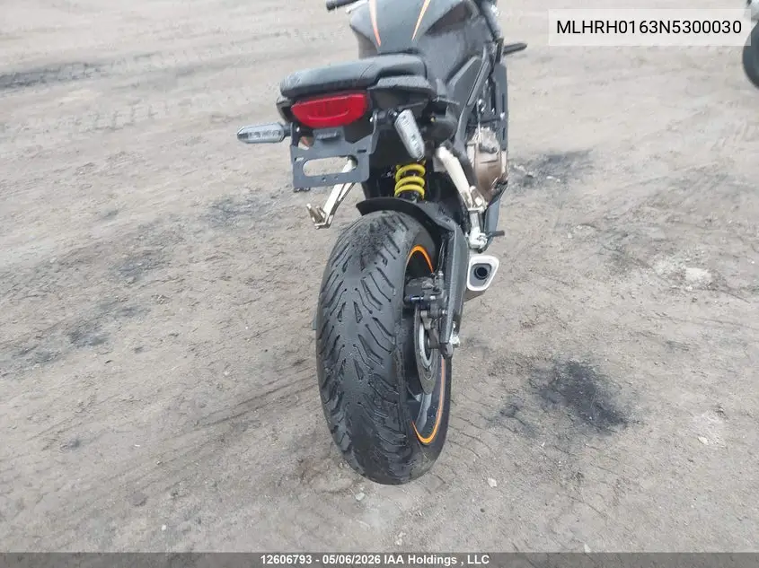 2022 Honda Cbr650 Ra VIN: MLHRH0163N5300030 Lot: 12606793