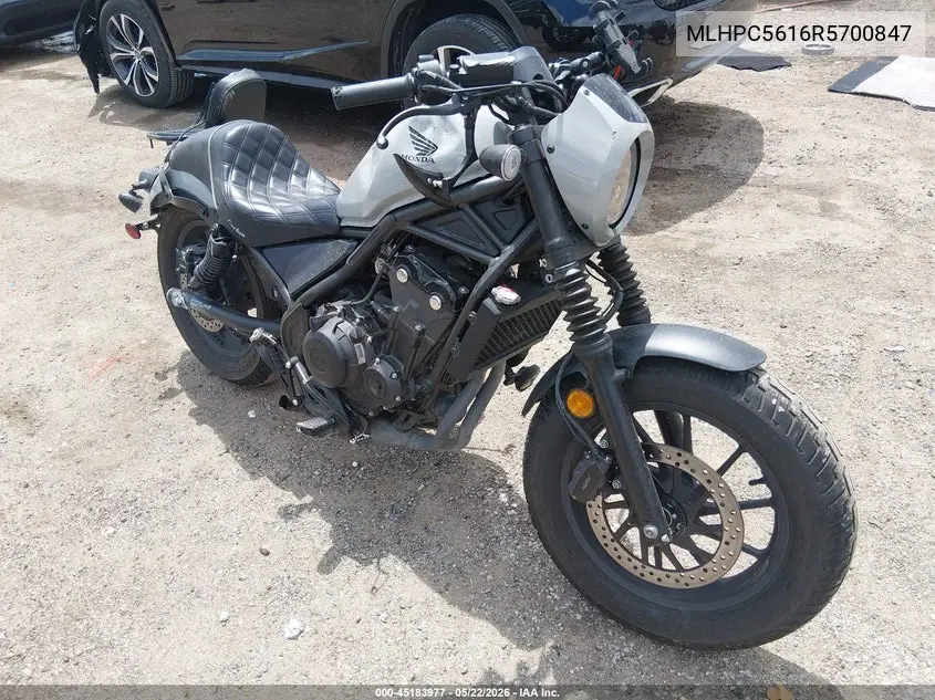 2024 Honda Cmx500 A2 VIN: MLHPC5616R5700847 Lot: 45183977