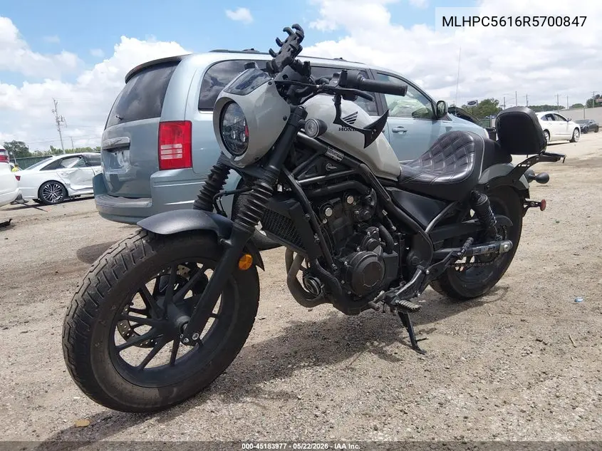 2024 Honda Cmx500 A2 VIN: MLHPC5616R5700847 Lot: 45183977