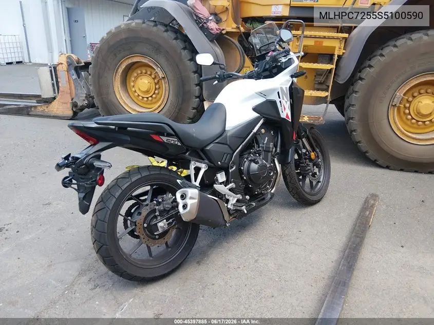 2025 Honda Cb500 Xa VIN: MLHPC7255S5100590 Lot: 45397885