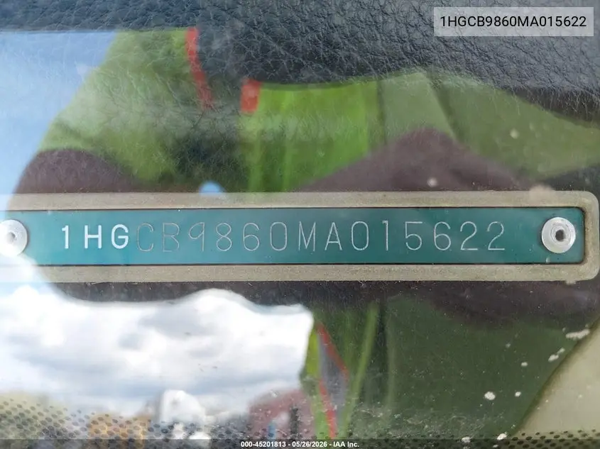 1991 Honda Accord Ex VIN: 1HGCB9860MA015622 Lot: 45201813