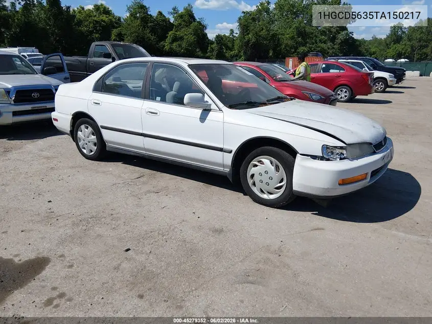 1996 Honda Accord Lx/Ex VIN: 1HGCD5635TA150217 Lot: 45279352