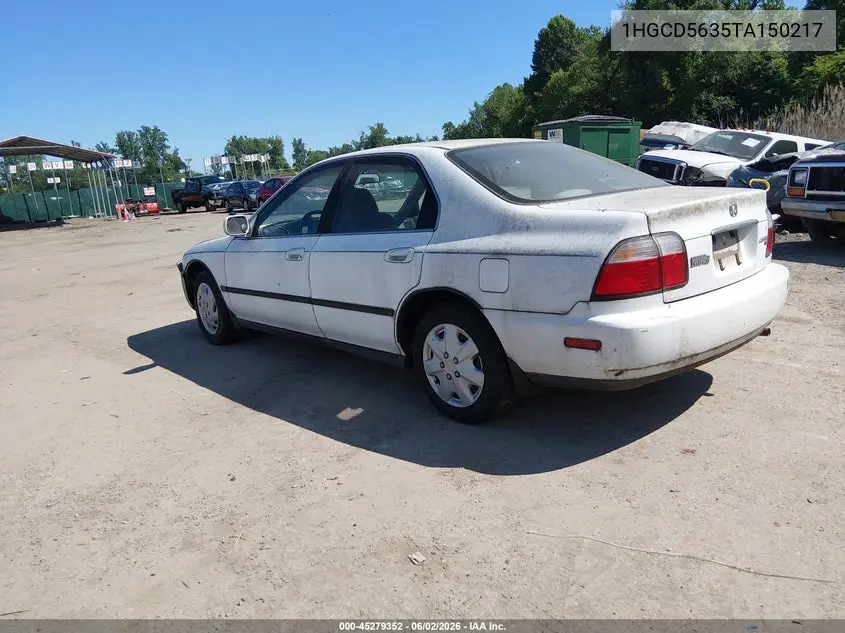 1996 Honda Accord Lx/Ex VIN: 1HGCD5635TA150217 Lot: 45279352