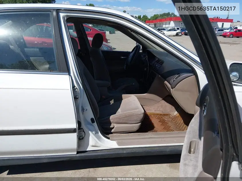 1996 Honda Accord Lx/Ex VIN: 1HGCD5635TA150217 Lot: 45279352