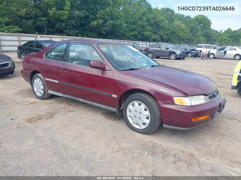 1996 Honda Accord Lx VIN: 1HGCD7239TA026646 Lot: 45623629