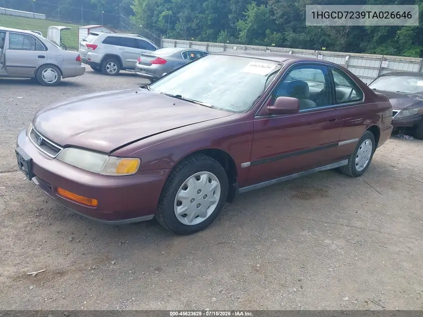 1996 Honda Accord Lx VIN: 1HGCD7239TA026646 Lot: 45623629