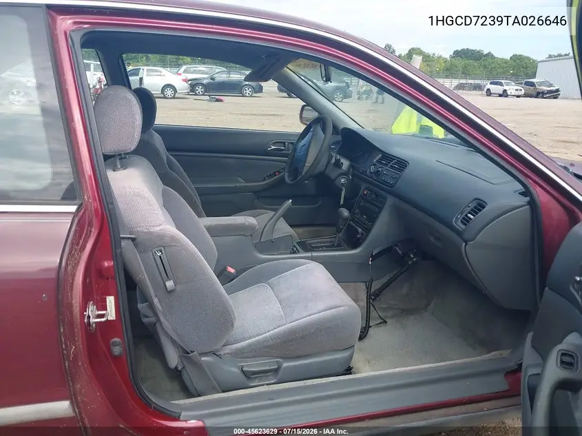 1996 Honda Accord Lx VIN: 1HGCD7239TA026646 Lot: 45623629