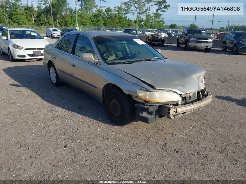 2000 Honda Accord 2.3 Lx VIN: 1HGCG5649YA146808 Lot: 45188932
