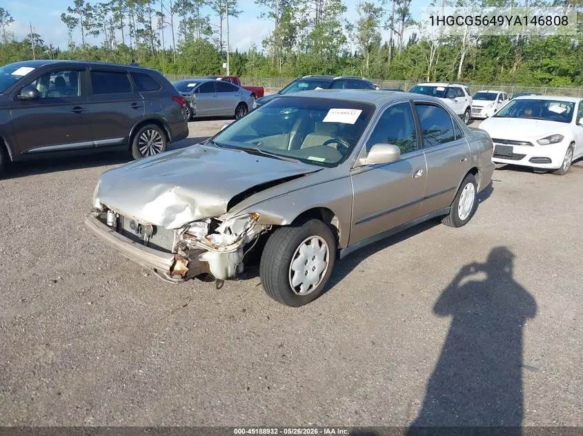 2000 Honda Accord 2.3 Lx VIN: 1HGCG5649YA146808 Lot: 45188932
