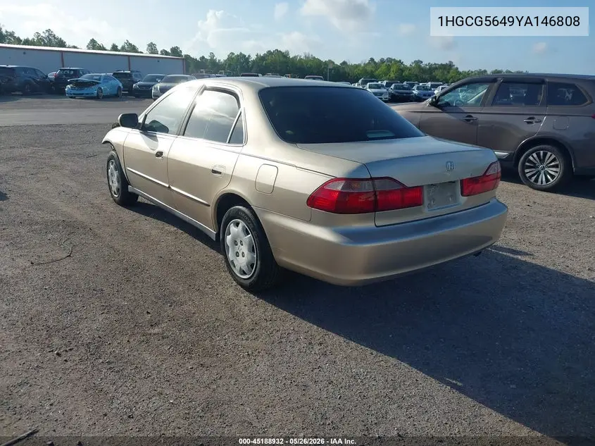 2000 Honda Accord 2.3 Lx VIN: 1HGCG5649YA146808 Lot: 45188932