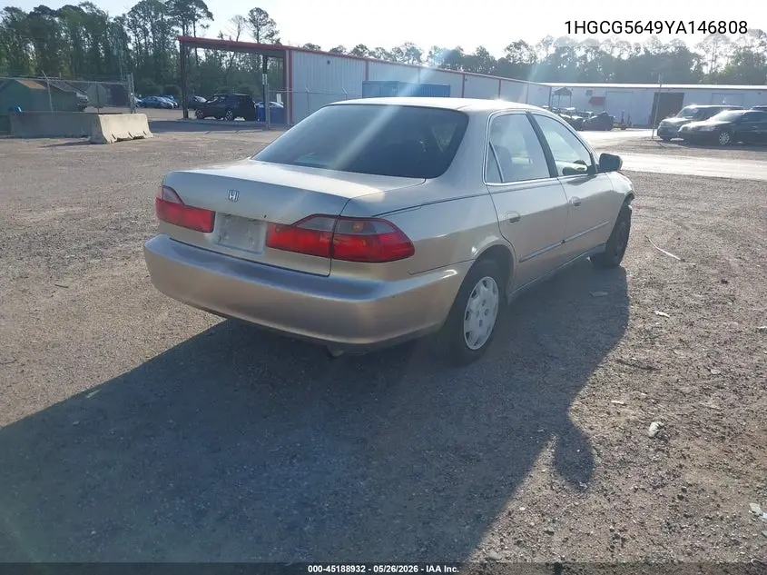 2000 Honda Accord 2.3 Lx VIN: 1HGCG5649YA146808 Lot: 45188932